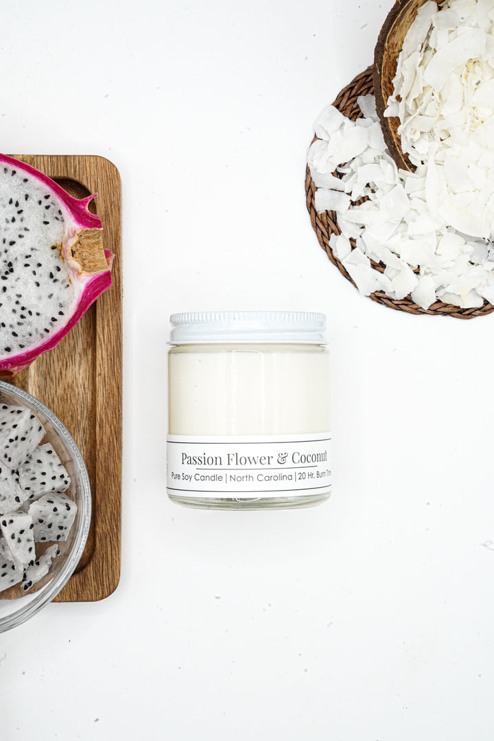 Passion Flower &amp; Coconut 4 oz Soy Candle