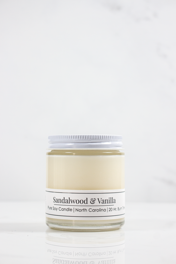Sandalwood &amp; Vanilla 4 oz Soy Candle