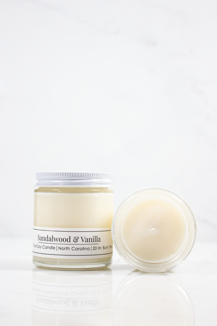 Sandalwood &amp; Vanilla 4 oz Soy Candle