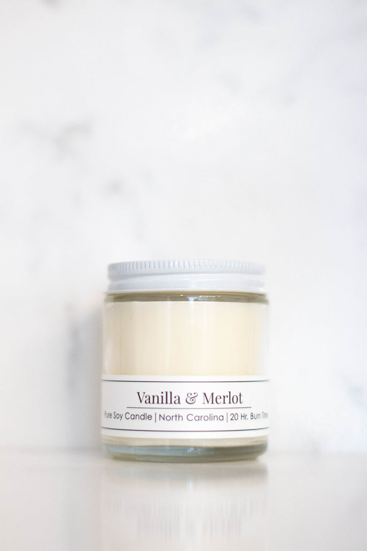 Willow Hill Soap Company Vanilla and Merlot 4 oz soy candle