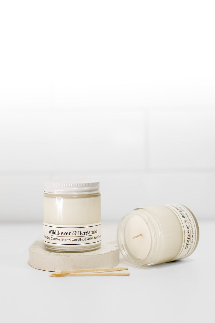 Wildflower &amp; Bergamot 4 oz Soy Candle